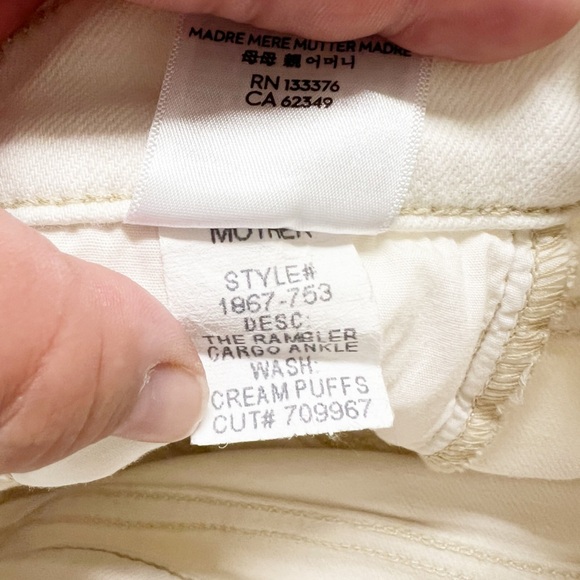 MOTHER Denim Womens Cream Puffs The Rambler Cargo Ankle High Waist Jean Size 29 - Picture 12 of 14